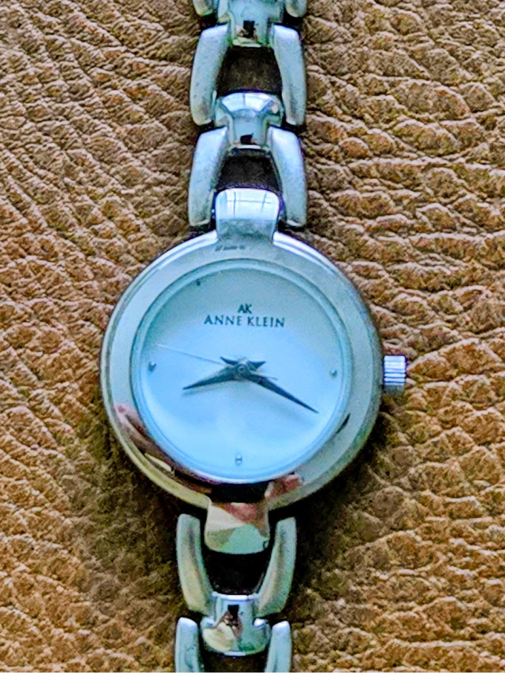 Anne Klein Silver Link Bracelet Watch - White Dial